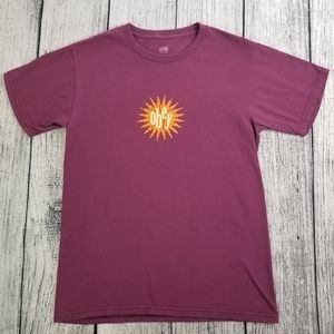 Obey Maroon Sunburst Logo Tee